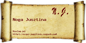 Noga Jusztina névjegykártya